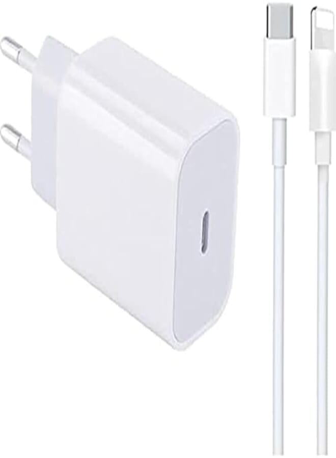 USB C Charger with C to L Cable White 20WAT-